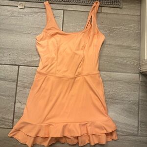 Wild Fable Peach Ruffle Hem Mini Dress